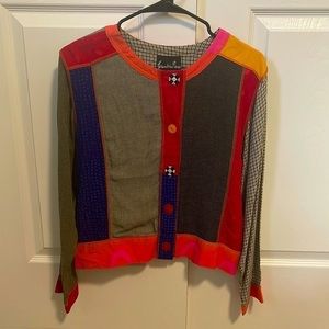 ALEXANDRIA Pierce NWT Picasso button down top multi colored